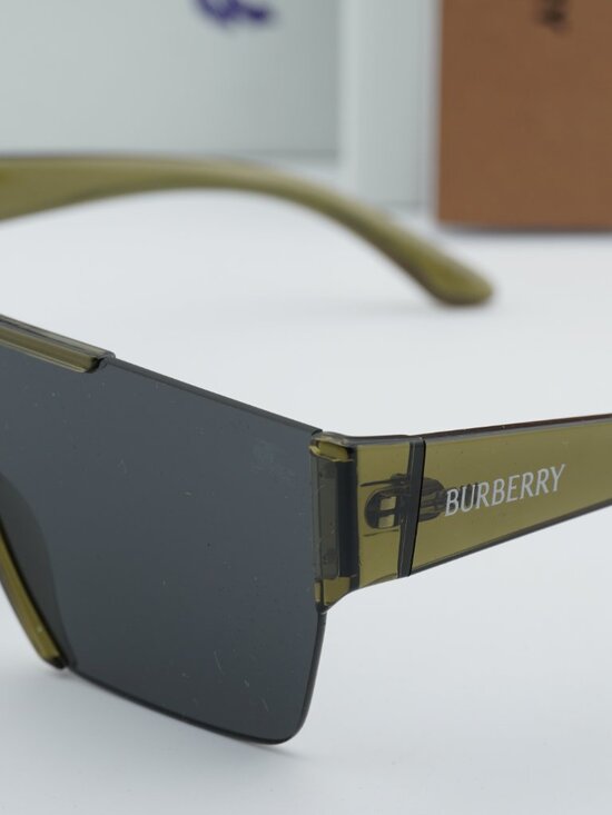 Burberry BE4291 42687 Shield Sunglasses - Green / Grey main image 5
